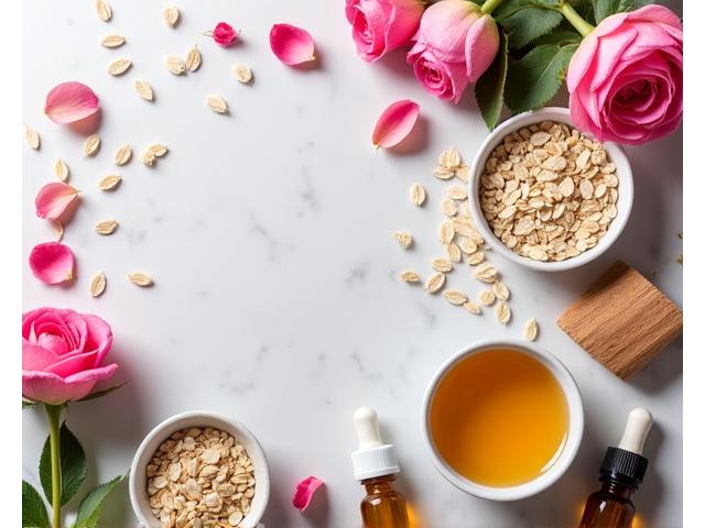 Ingredienti naturali per la preparazione di prodotti di bellezza fai-da-te, con un tocco di eleganza italiana.