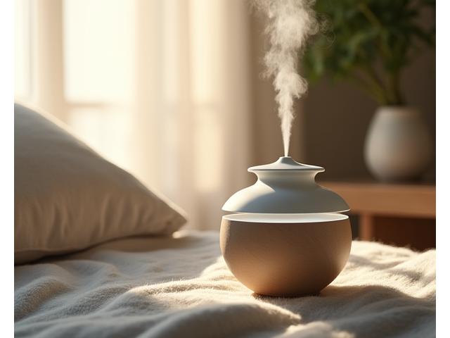 Diffusore di aromi Gaia, dal design elegante, in un ambiente rilassante.