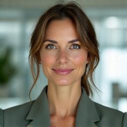 Ritratto della Dr.ssa Giulia Verde con laboratorio sullo sfondo